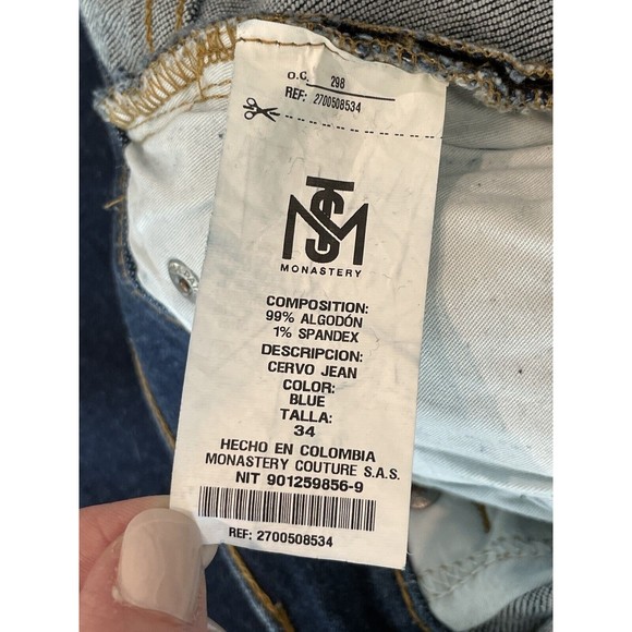 Monastery Couture Luxury Men’s Size 34 X 31 Skinny Jeans Button Fly - Picture 7 of 8